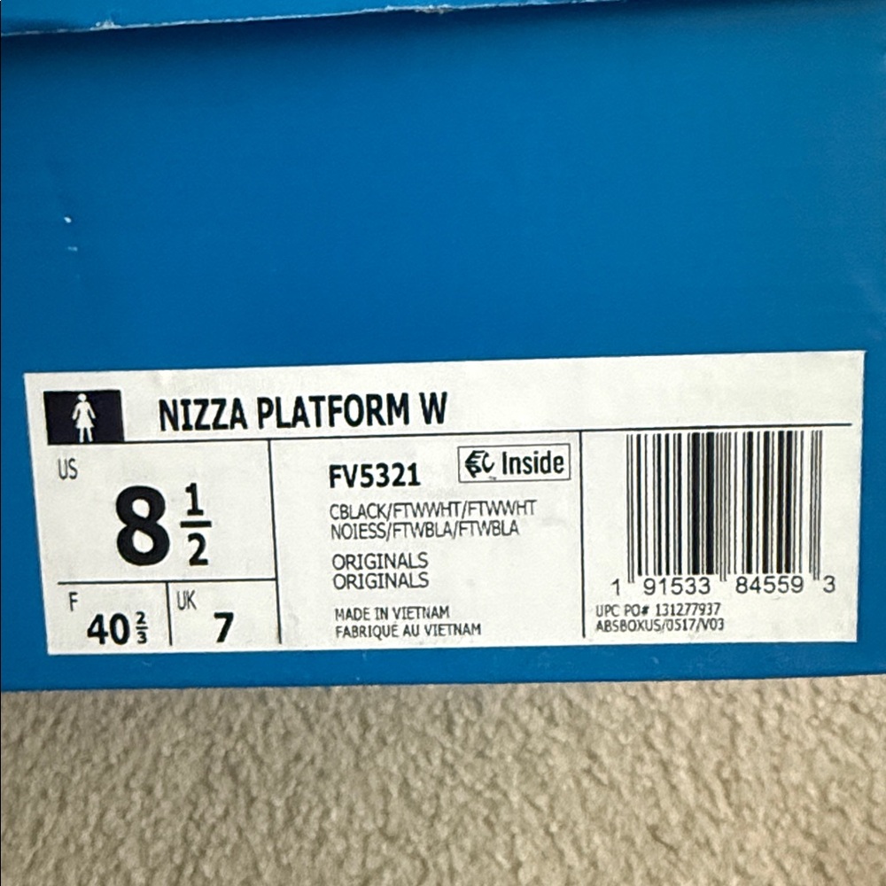 adidas Nizza Platform Lace Up  Womens Black Sneakers FV5321-A Size 8.5 - Picture 2 of 6